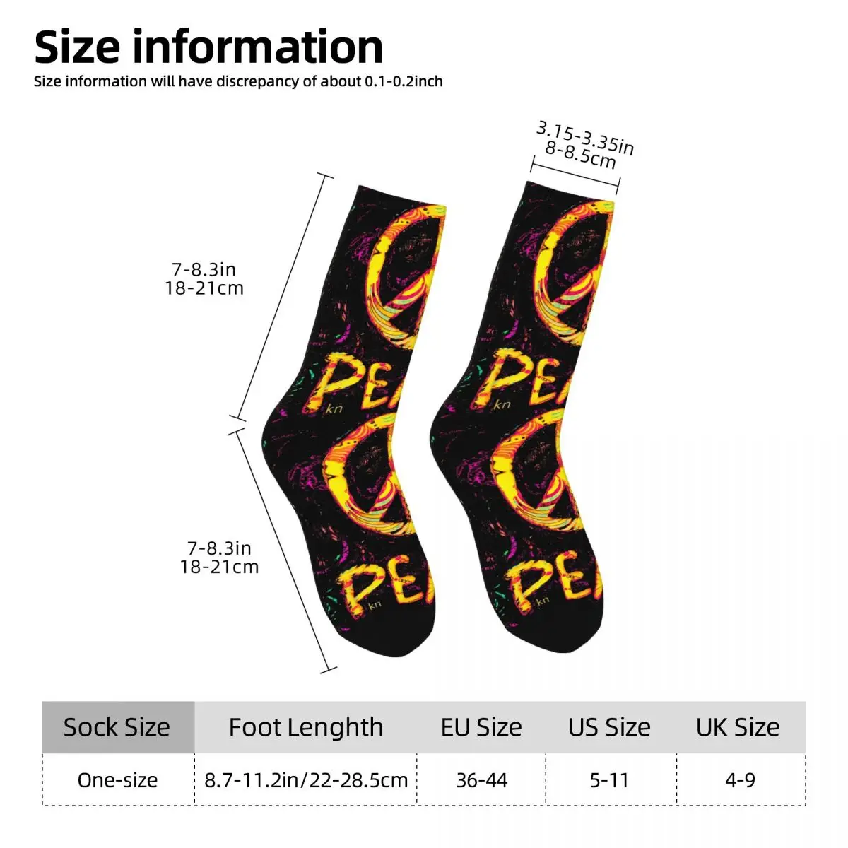 Peace Logo Kawaii Socks School Cartoon Pattern Socks