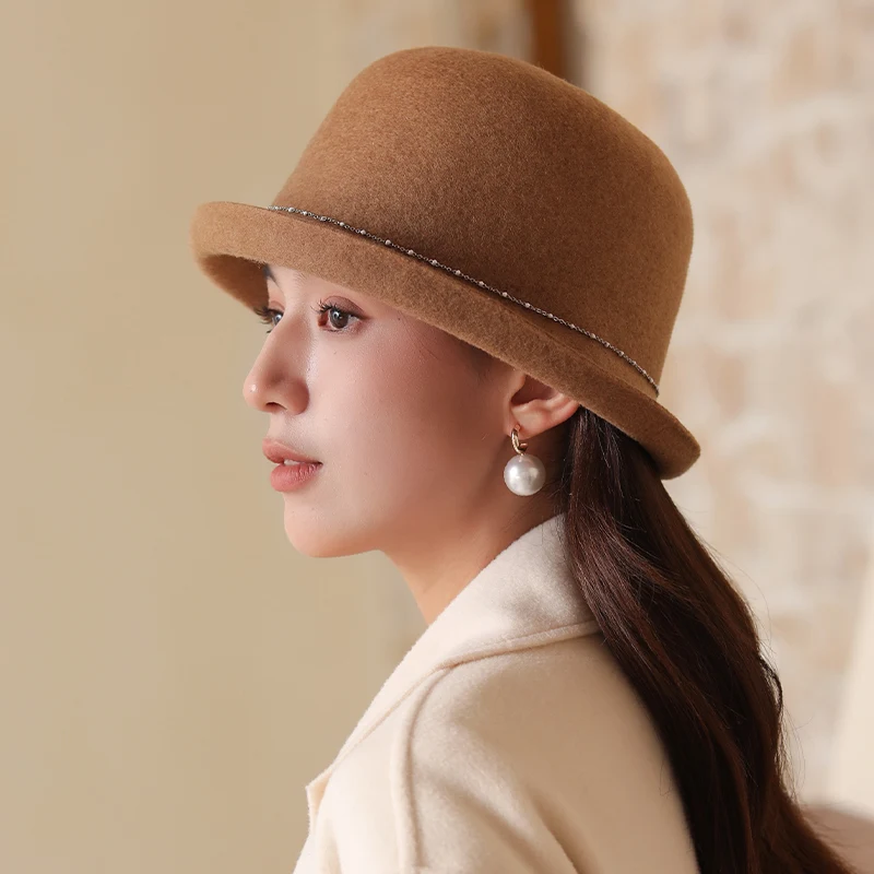 

Wool wool wool hat hats autumn and winter topper hat fashion retro high-end wool felt hat elegant Japanese fisherman hat