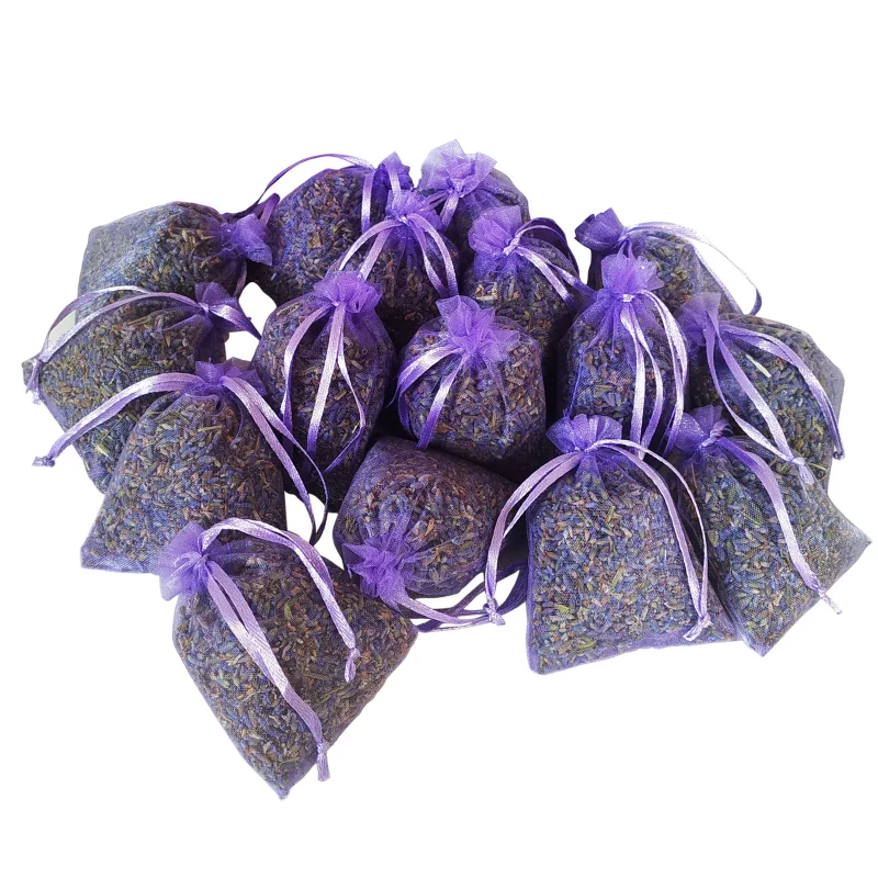 6pc/lot Natural Lavender Bud Sachets Dried Flower Sachet Bag Aromatic Household Wardrobe Car Lavender Air Fresheners