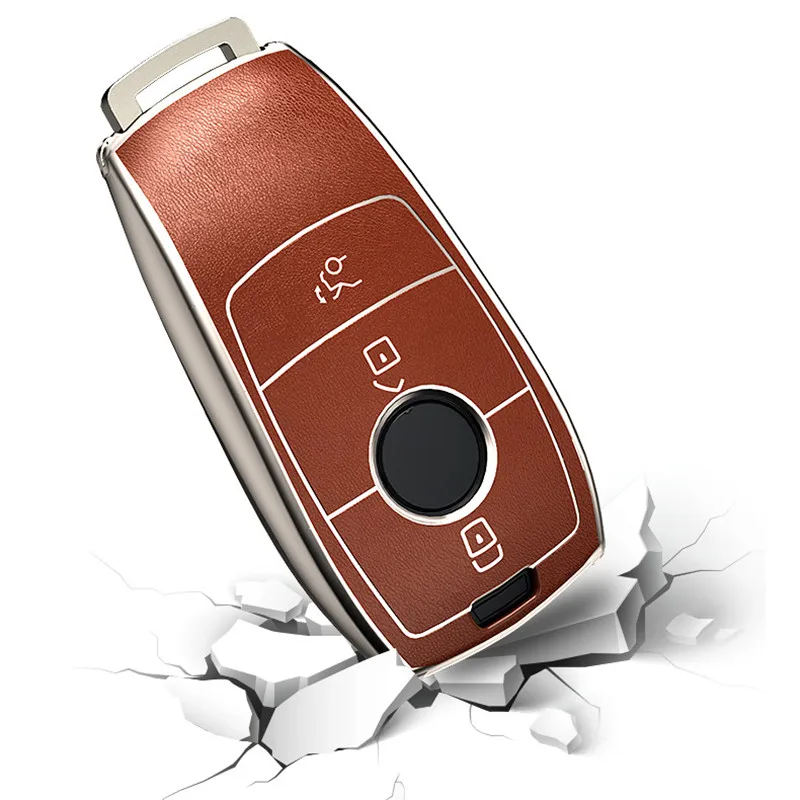 Funda de TPU para llave de coche, carcasa de cuero Fob para Mercedes Benz A, B, C, E, S, clase CLA, CLS, GLC, GLE, AMG, W204, W205, W212, W213,