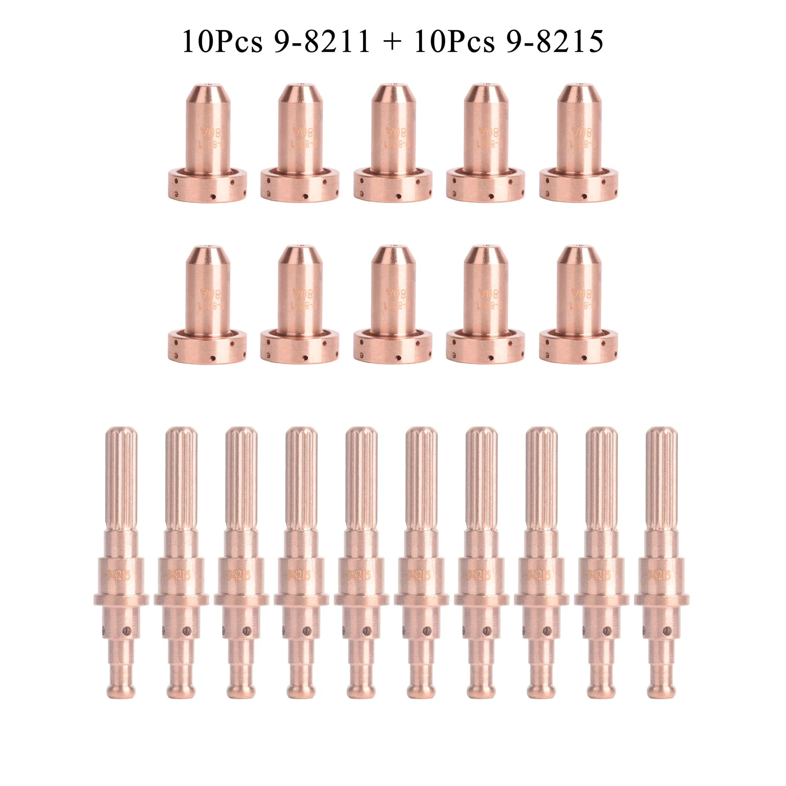 20Pcs Plasma Electrode Tip 9-8211 80A Electrode 9-8215 Fit Thermal Dynamics SL60 SL100 Plasma Cutter Torch