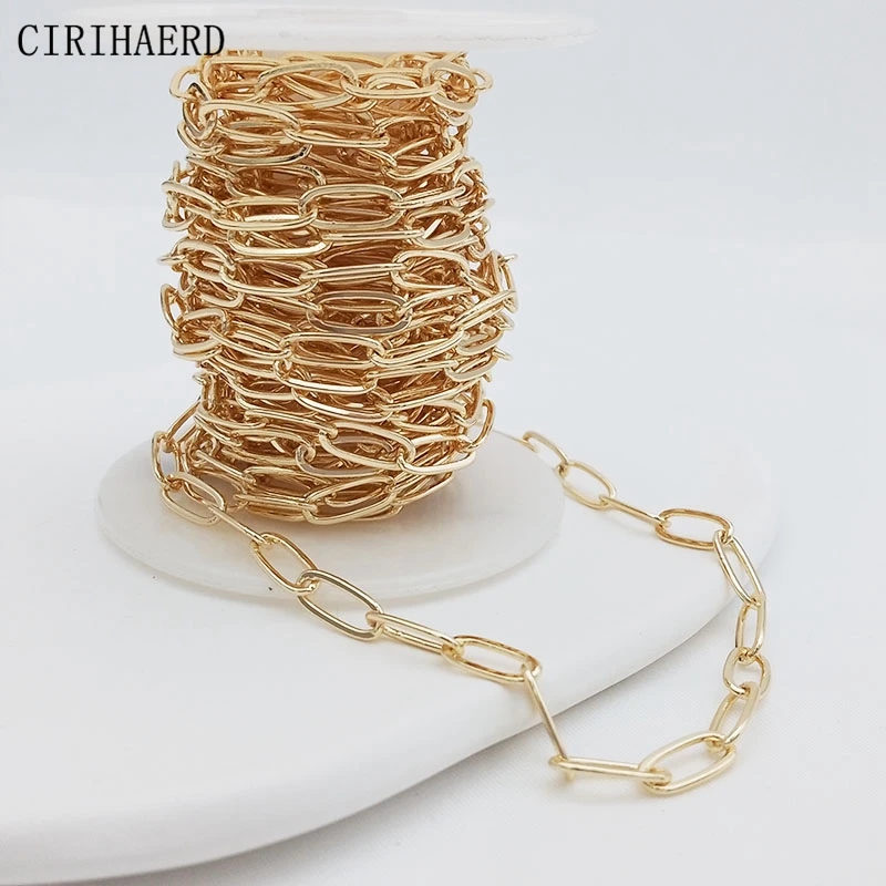 Wholesale Luxury Fashion Women's Chain 14K Gold Plated Brass Metal Clavicle Necklace Chains For DIY Jewelry Accessories Findings