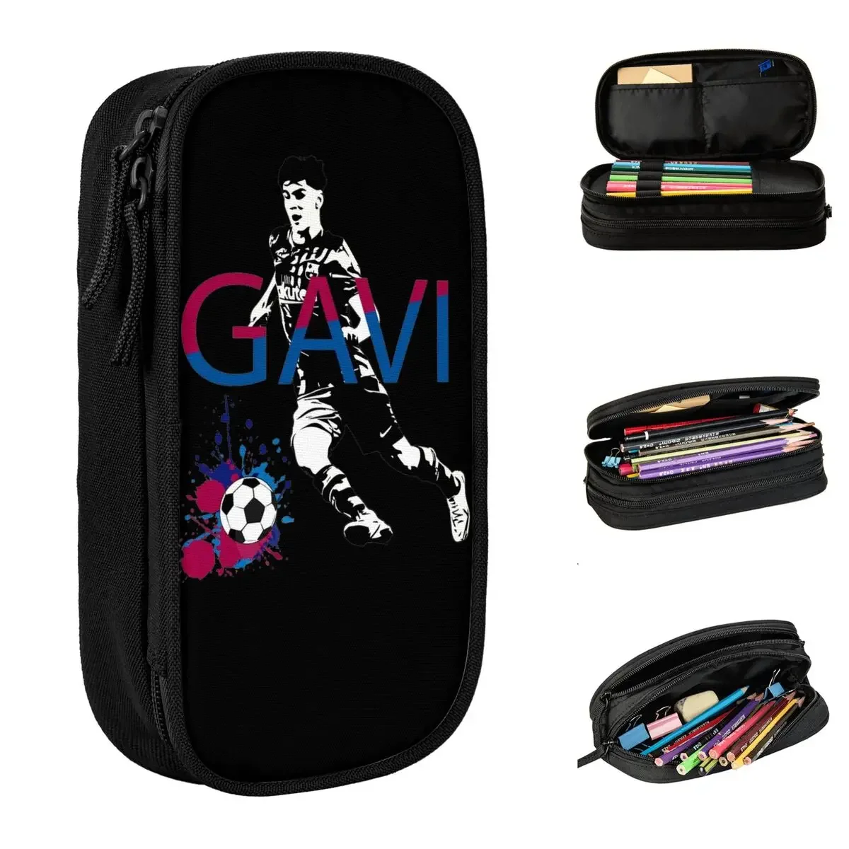 

Pablo Gavi Sport Spain Football Soccer Player Accessories Pen Box Large Capacity Office Supplies Pencil Case Stationery