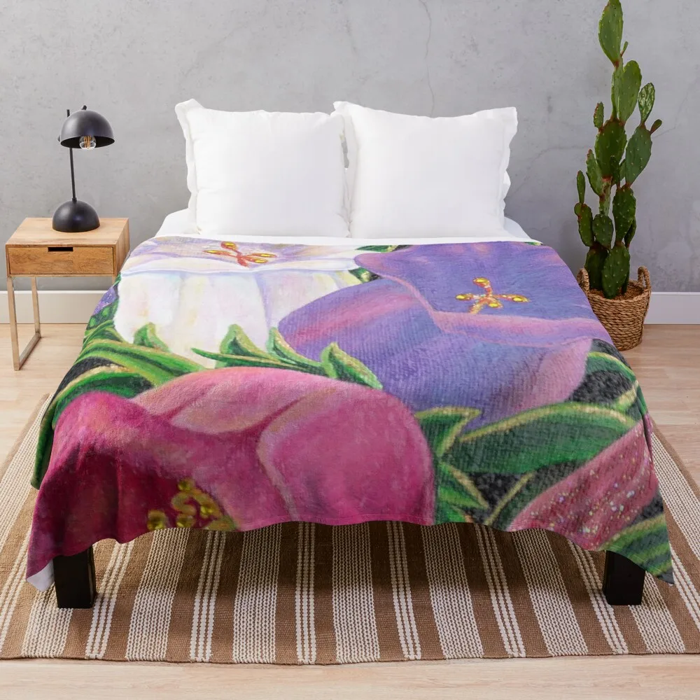 Floral Beauty 3 - Colorful Campanulas Throw Blanket Custom manga Sofa Throw Hairys Blankets