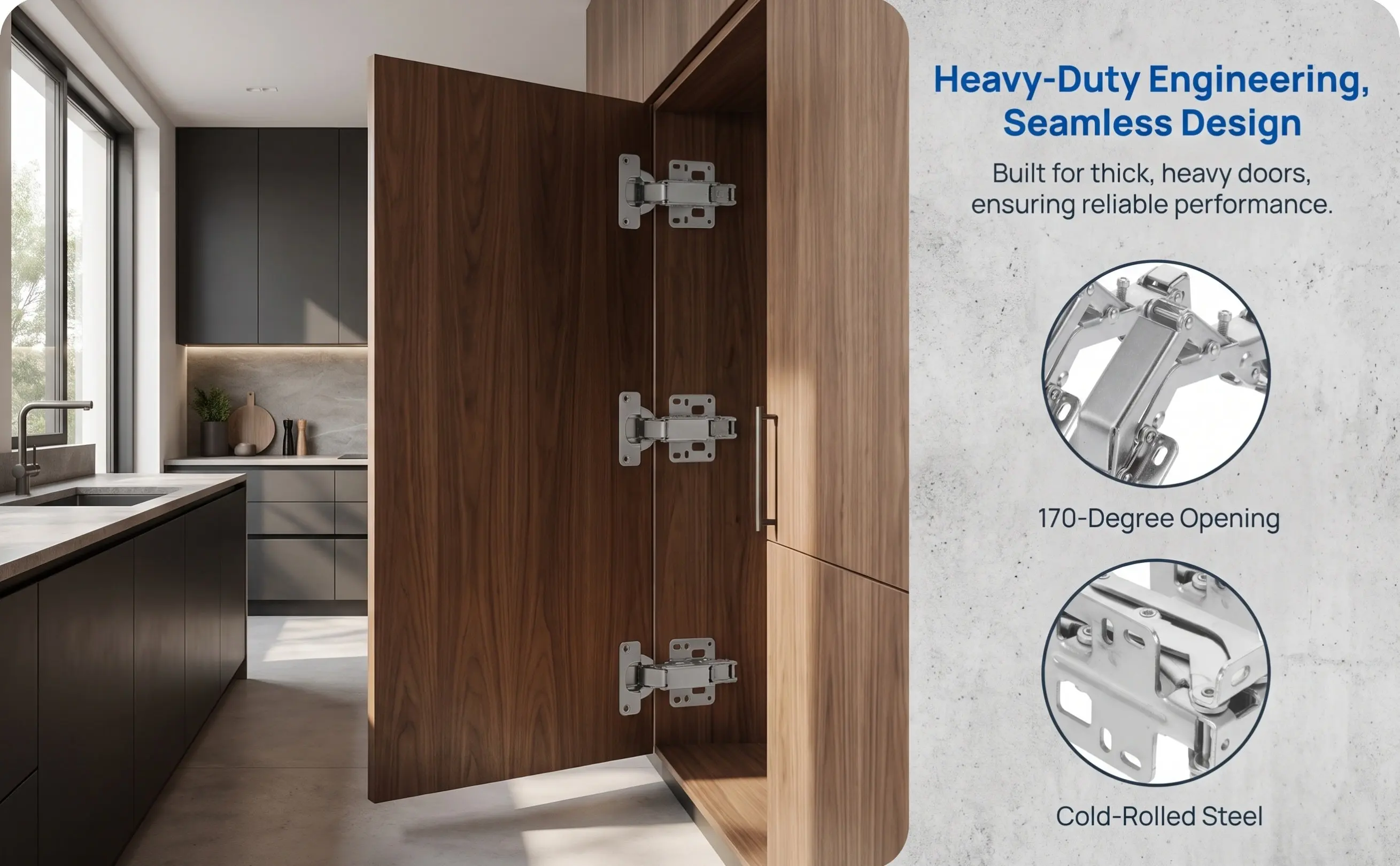 2Pcs Heavy-Duty Concealed Hinges Cold Rolled Steel Invisible Door Hardware Fireproof Marble Door Heavy Use 170 Degree Hinge
