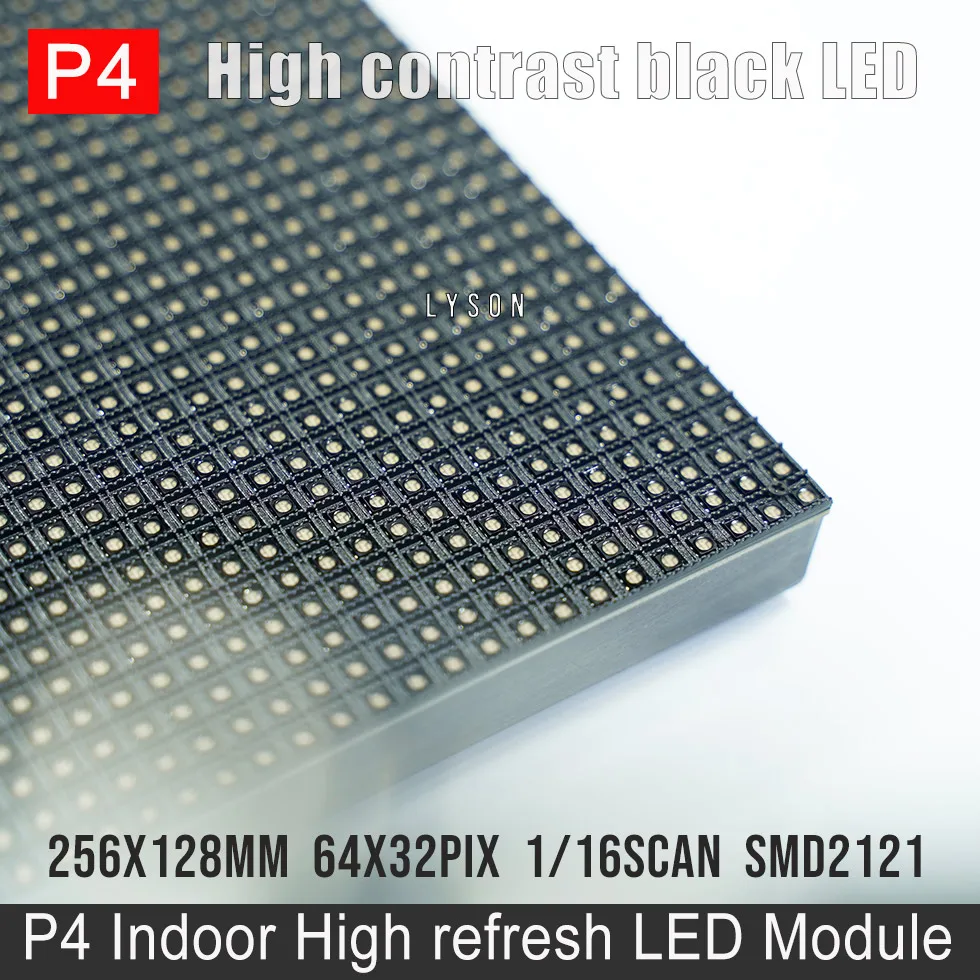 Indoor P4 SMD Full Color 64x32 Pixels LED Panel Black Lamp 256mmx128mm