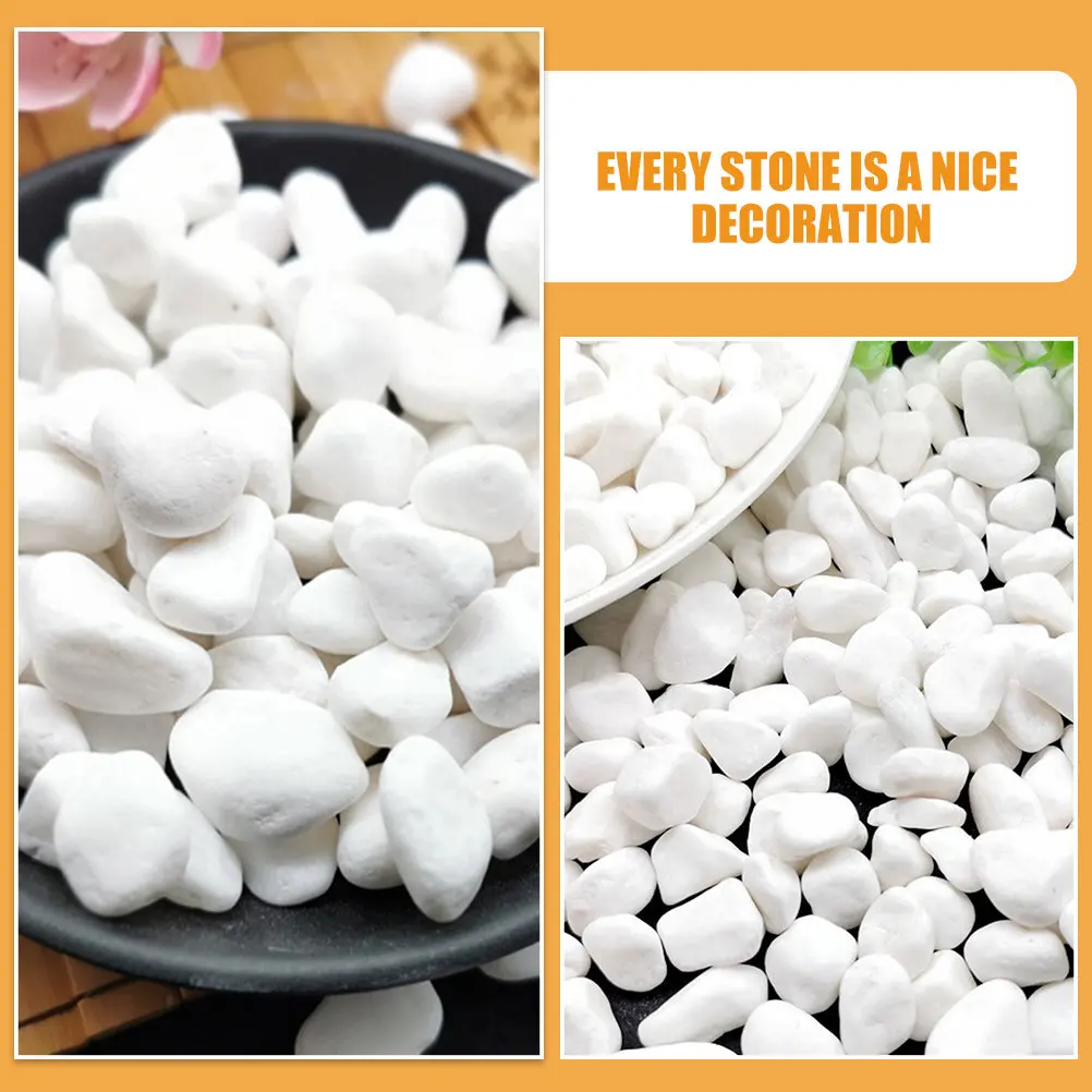 1Set White Decorative Stone Elegant Fine Texture for Fish Tank Plant Pots Garden Gravel Rocks for Planters Vase Filler - view 5
