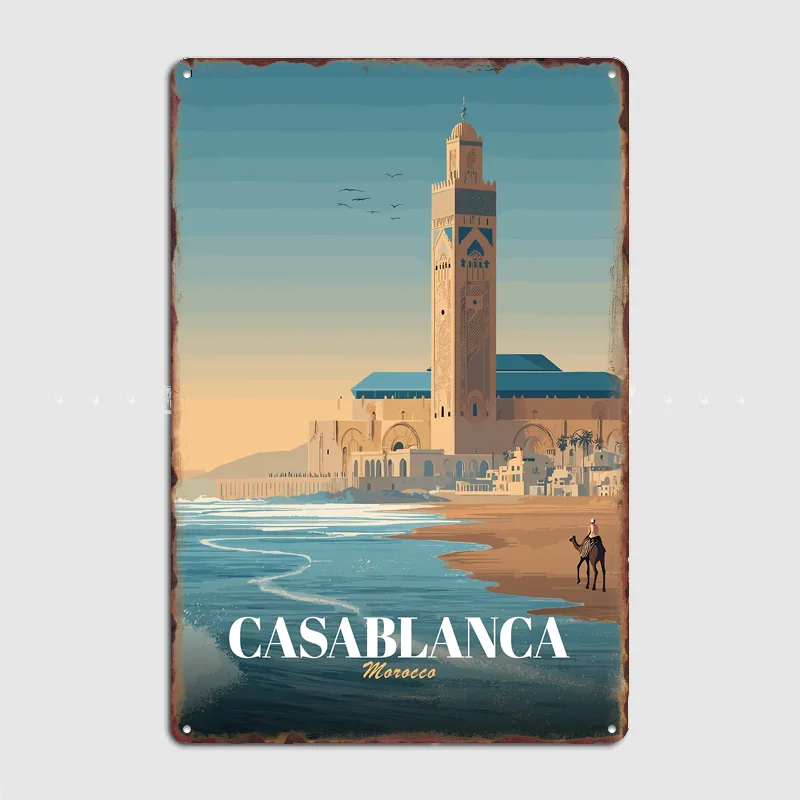 Casablanca Morocco Travel Poster Metal Sign Life Wall Custom Bedroom Indoor Home Wall Decor Posters Room Decoration