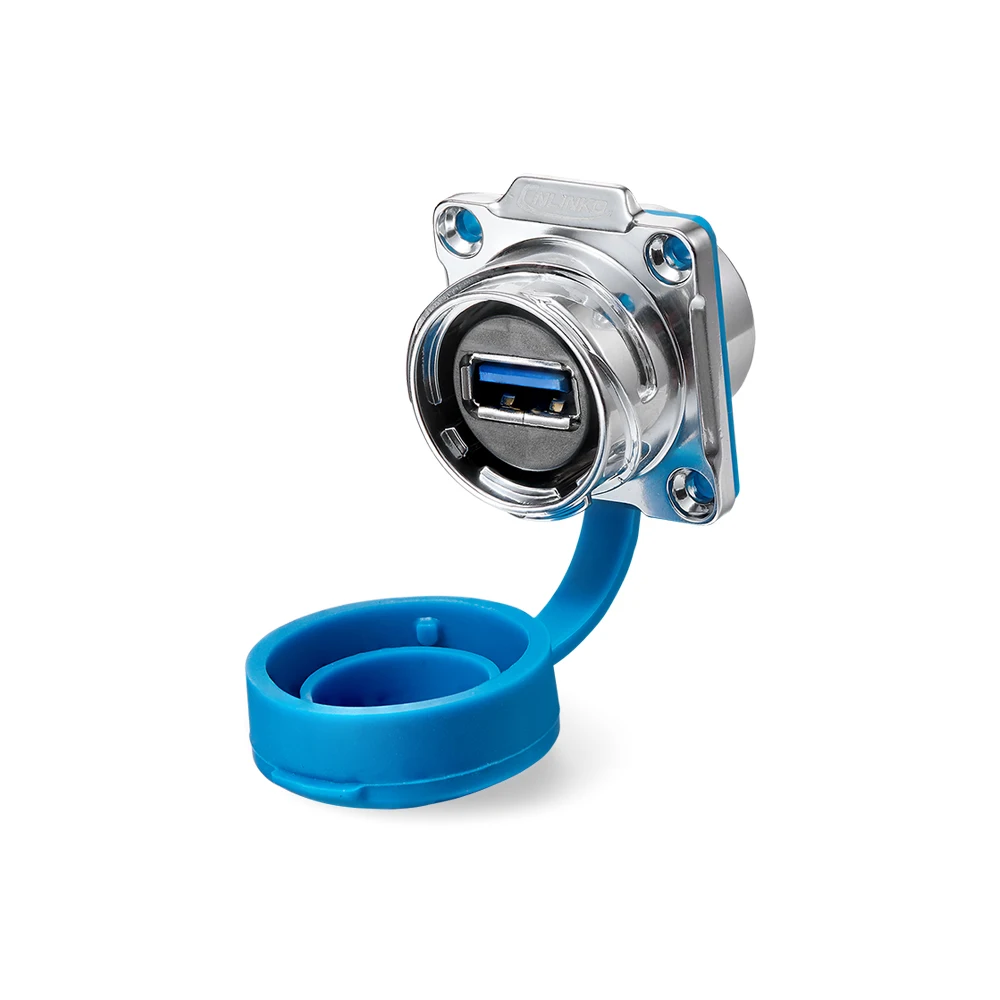 Cnlinko-防水メスコネクタ,m24,usb 3.0,金属プラグ,ビデオ,オーディオ,データ転送用のプラグ,1.8a