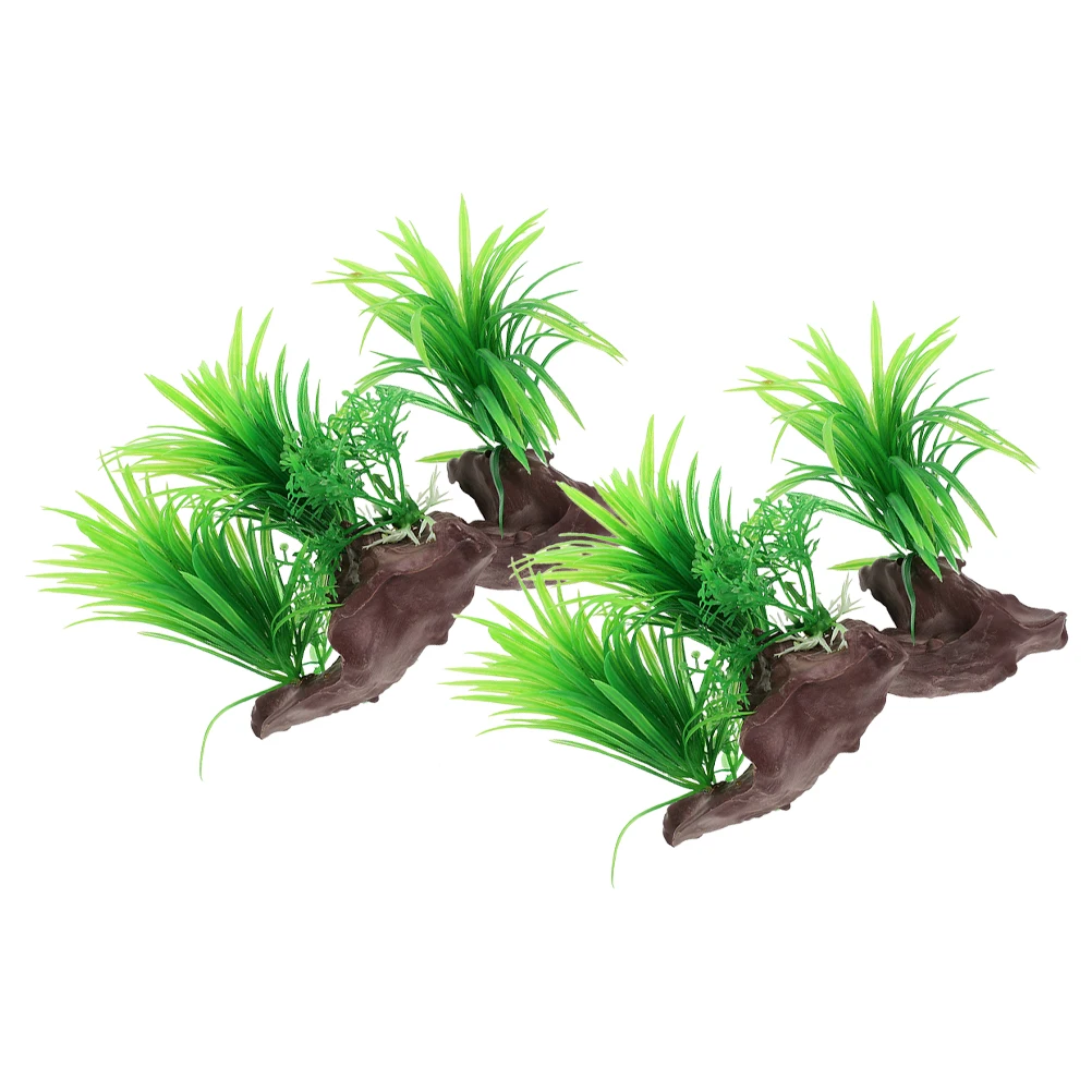 

2 Pcs Plastic Aquarium Plants for Fish Tank Decorations Vivid Natural Freshwater Grass Betta Toys Pet Supplies