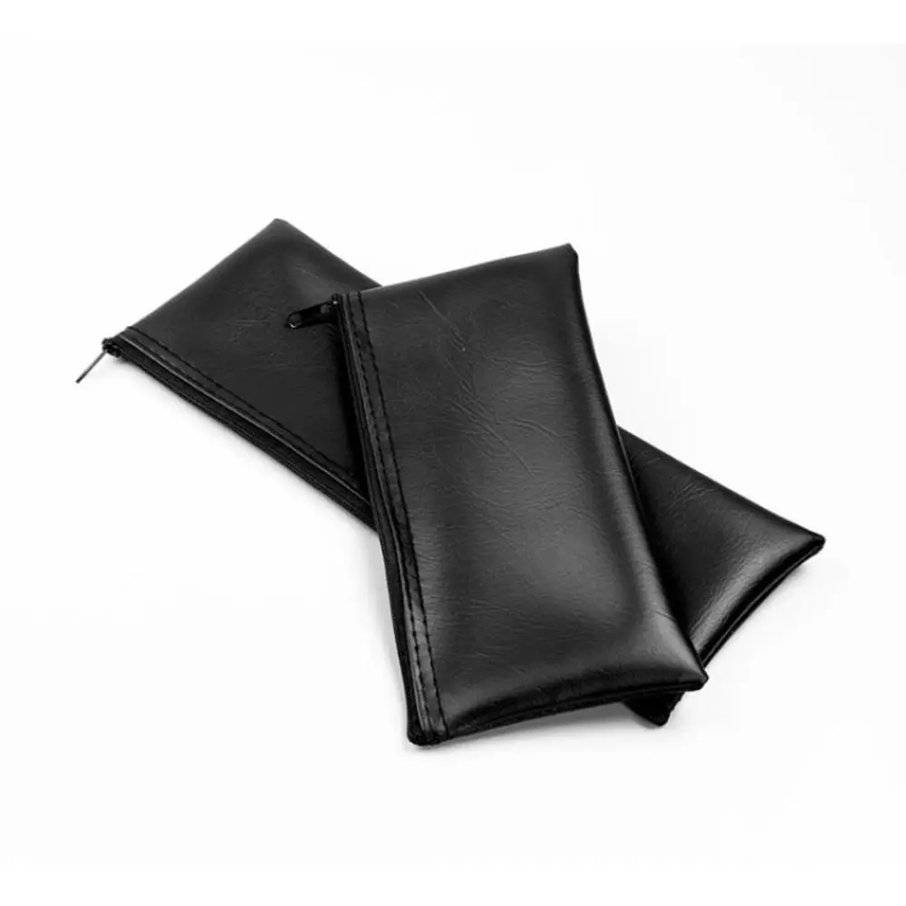 Portable PU Leather Microphone Storage Bag Zipper Waterproof Microphone Carrying Case Dustproof Mic Protective Bag Outdoors