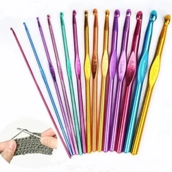 8/10/12Pcs Alumina Knitting Needles Crochet Hooks 2-10mm Weave Crochet Needles Set Sweater Yarn Knit Hook Sewing Tools