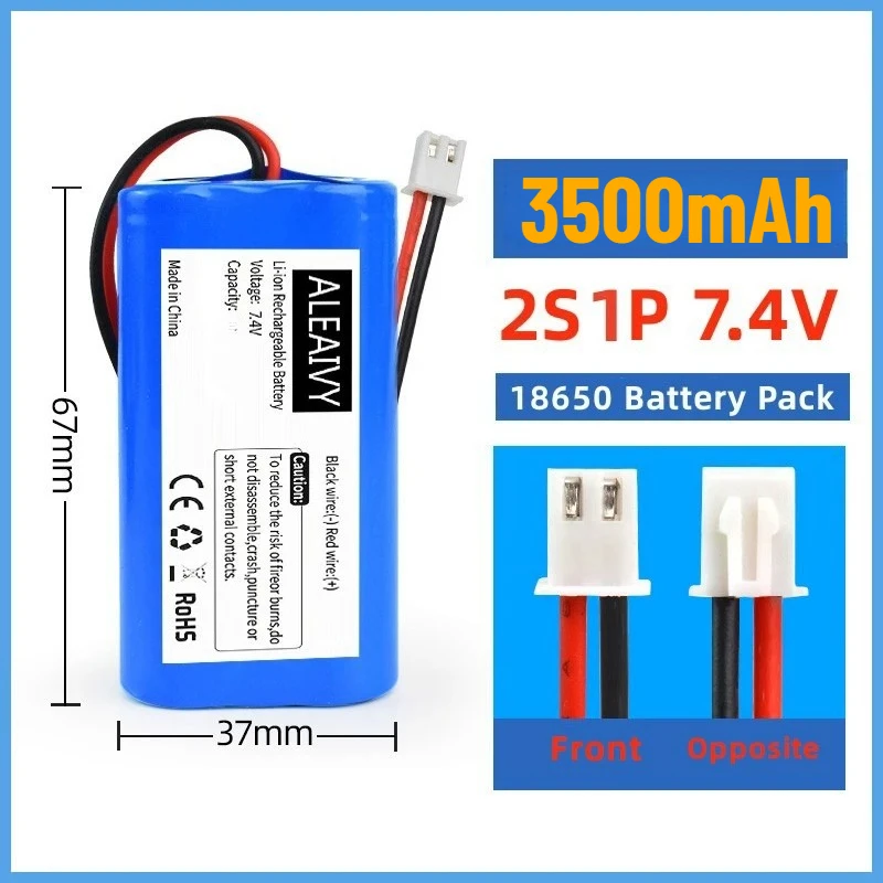 

7 .4v 18650 Battery Pack 3500mAh Lithium Battery High Current 8.4V Rechargeable Battery Fishing LED Light (PH2.0/XH2.54) Plug
