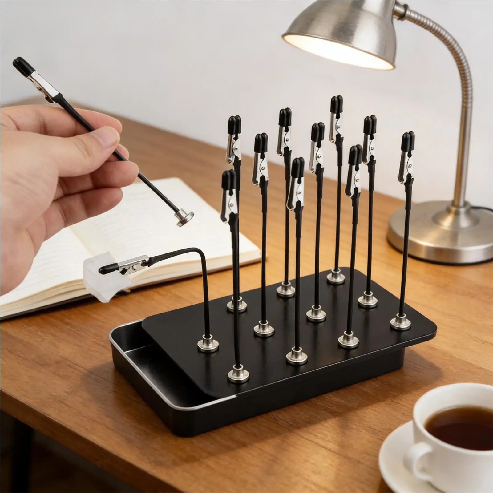 Malerständer mit Krokodilklemmen, Biegbarer Sicherer Magnetischer Hobby-Airbrush-Malständer-Set für DIY-Karten, Fotos und Notizen