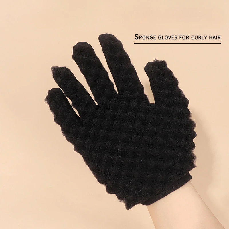 1 قطعة العناية بالشعر المضفر الأفريقي الملتوية على شكل موجة قفازات إسفنجية ناعمة ، أداة قفازات تصفيف الشعر في الصالون خاص للشعر المستعار الحقيقي #2