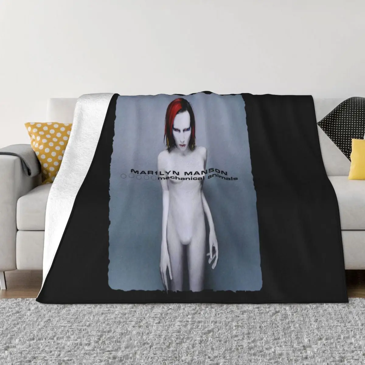 Marilyn Manson Mechanical Animal All Sizes Winter Basic New Text High Quality New New Design Throw Blanket