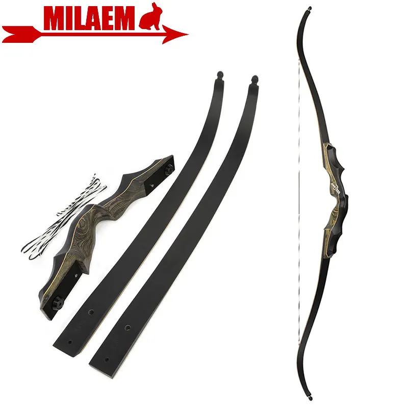 

62 Inch Bow Archery Recurve Bow 20-55 lbs Takedown 16" Riser Hunting Bow Target Practice Shooting Arrow