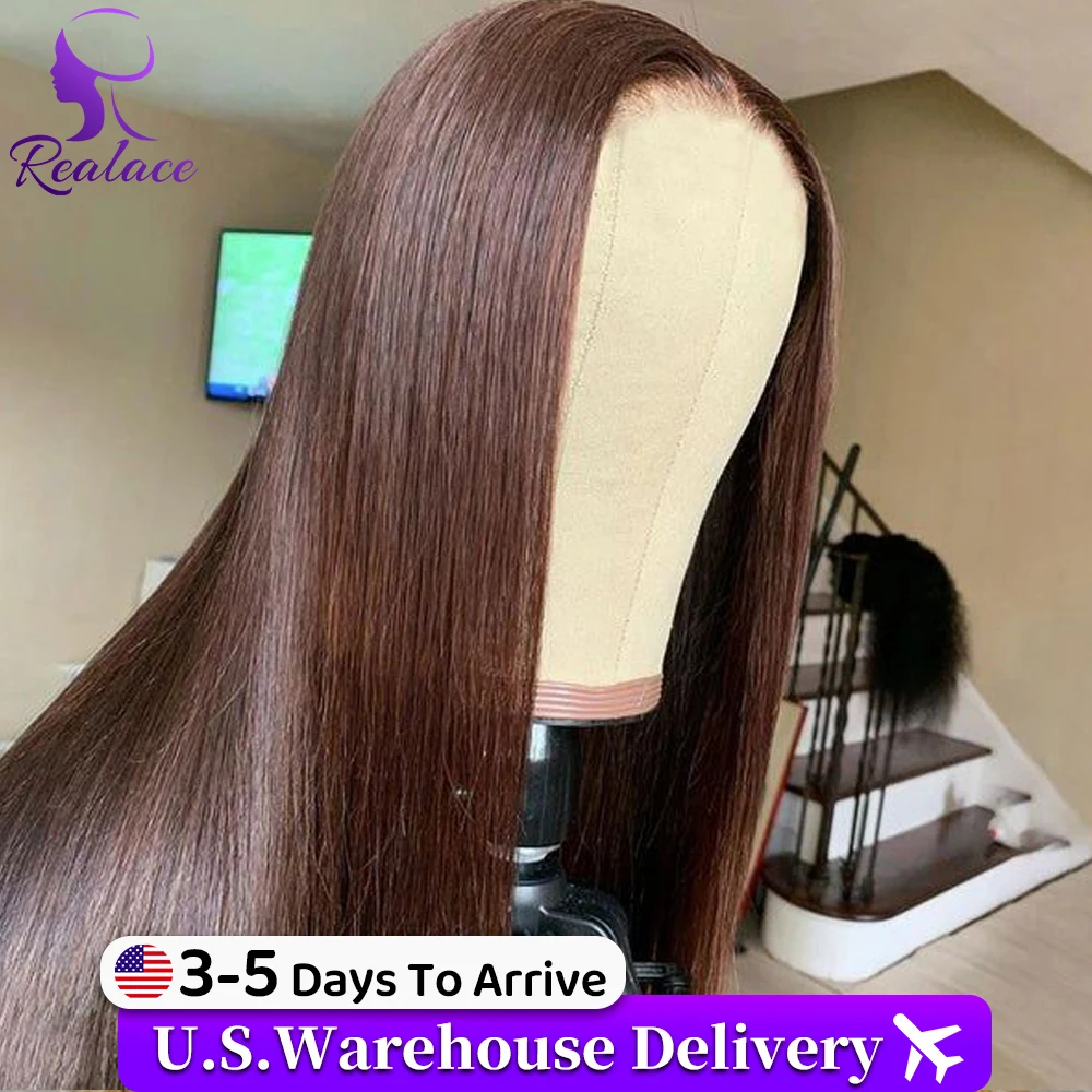 Lace Front Wigs - 200% Dichte 13x4 HD Transparente Schokoladenbraune