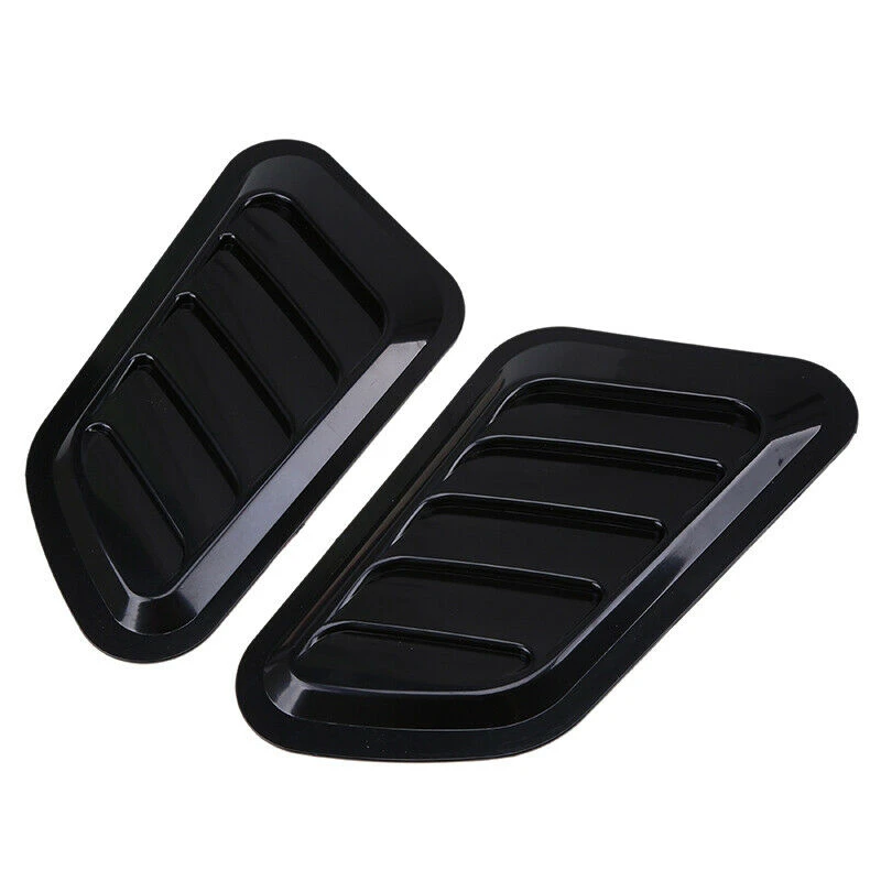 2Pcs Universal Carbon fiber Abs Plastic Racing Air Flow Intake Bonnet Vent Turbo Hood Scoop