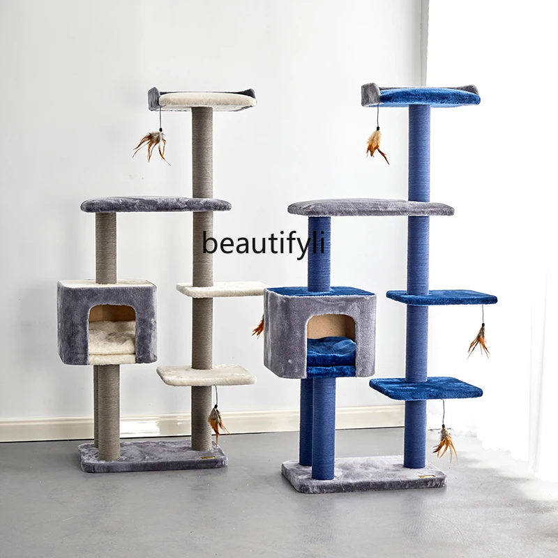 Cat Climbing Frame Cat Litter Integrated Cat Scratch Board Vertical Column Pet Toy Supplies