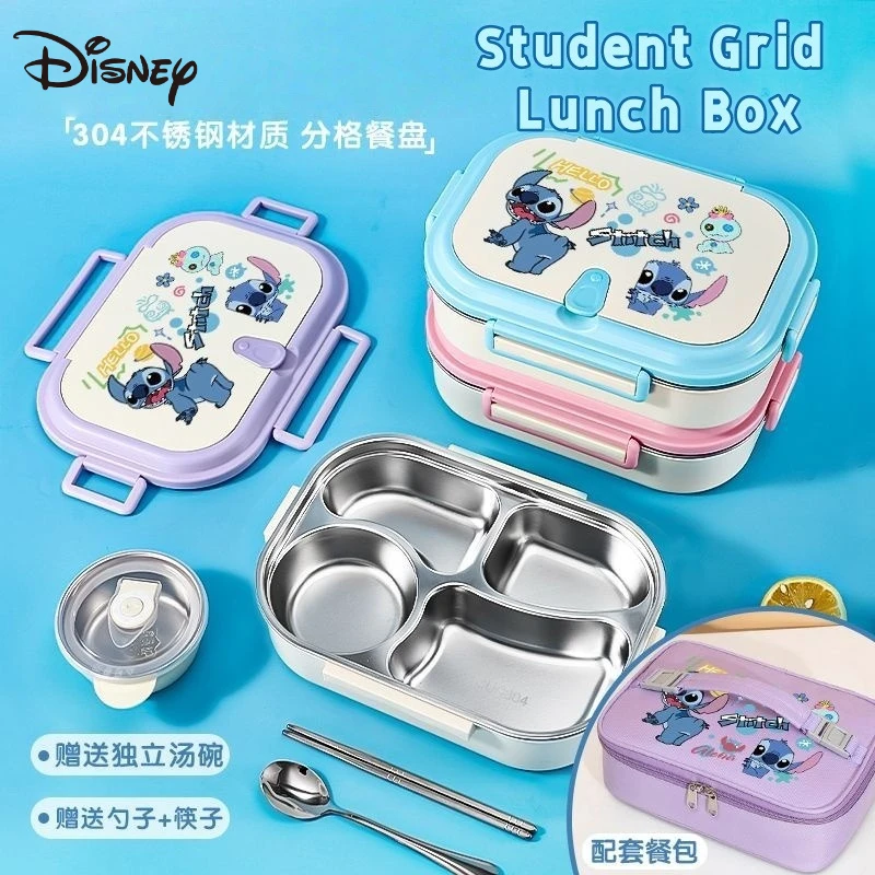 

Lilo and Stitch Disney Insulated Lunch Box Kawaii Cartoon Anime Printed Accessories Stainless Steel Bento Box Student Meal Box