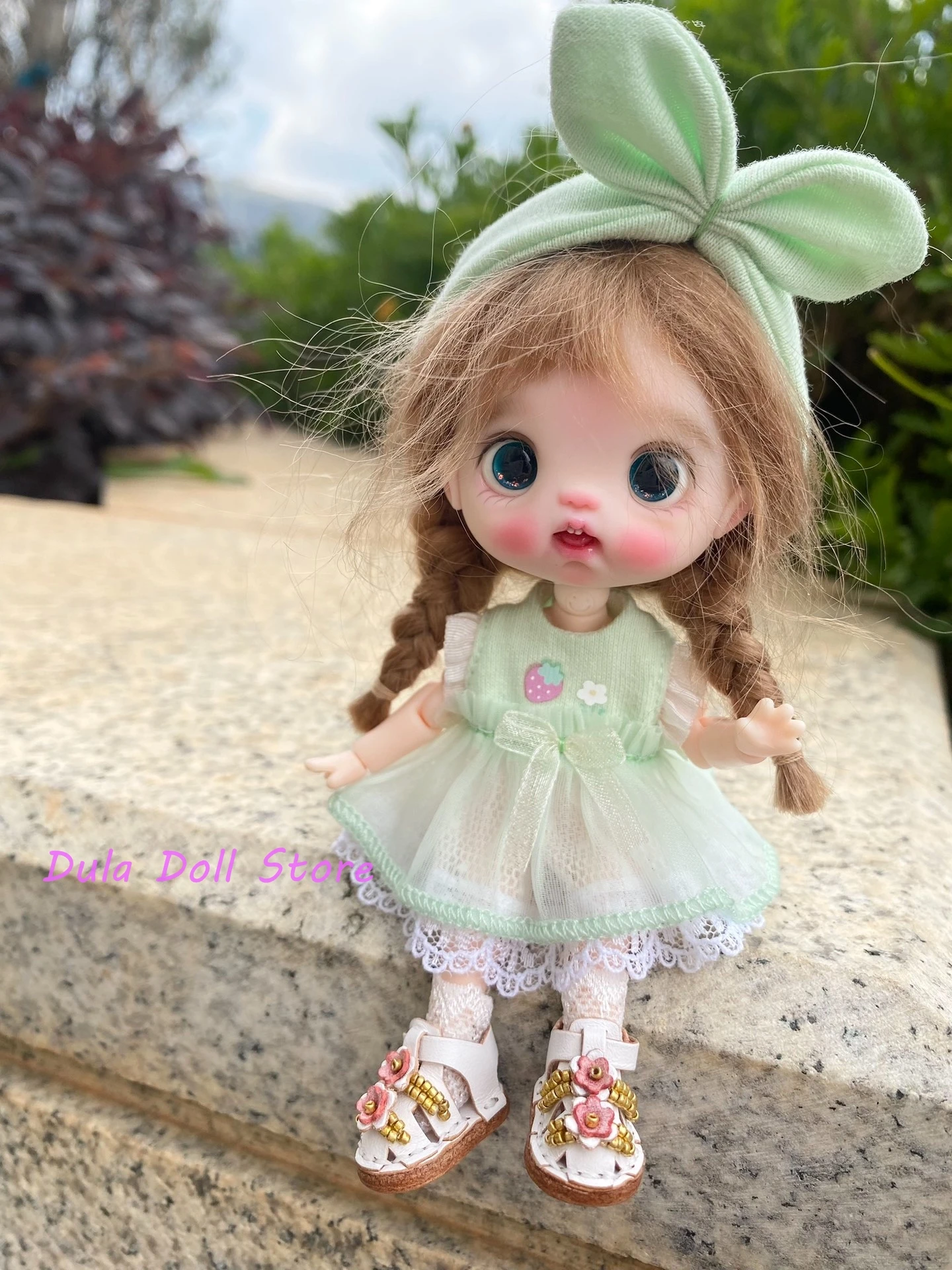 S Dula Boneca Roupas Véu Verde claro fresco para boneca ob11 GSC