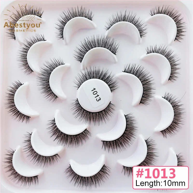 Abestyou-Faux cils 3D naturels, 10mm, 10 paires, pour petites entreprises, accessoires de maquillage