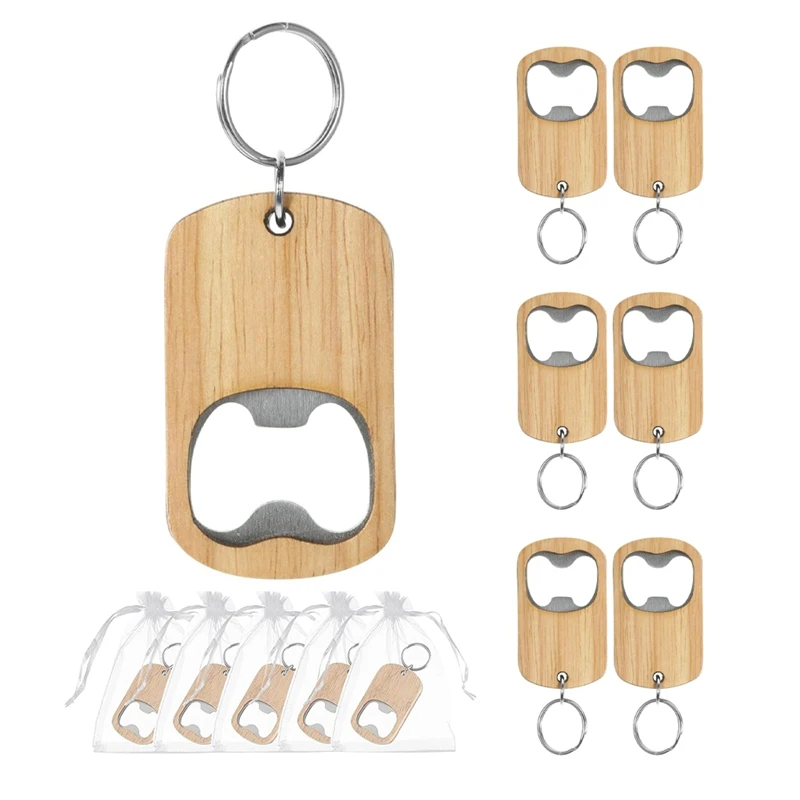 

20Pcs Personalised Wooden Keychain Bottle Opener Bulk Bottle Opener Party Favors Family Reunion Favors Wedding Gifts