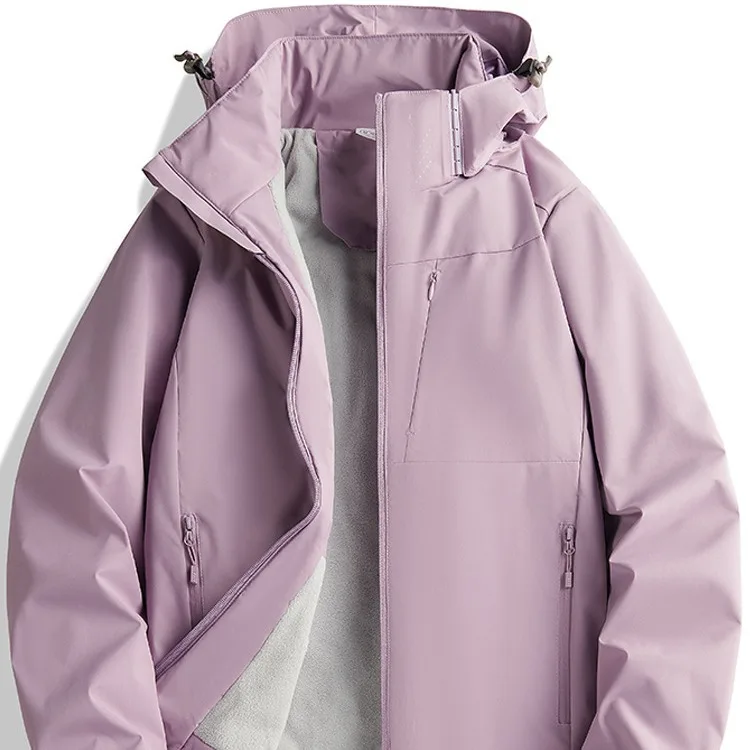 

New Autumn and Winter One-piece Fleece with Thickened Windproof and Waterproof Cotton Jacket for Women's Outdoor Men's Mountaine