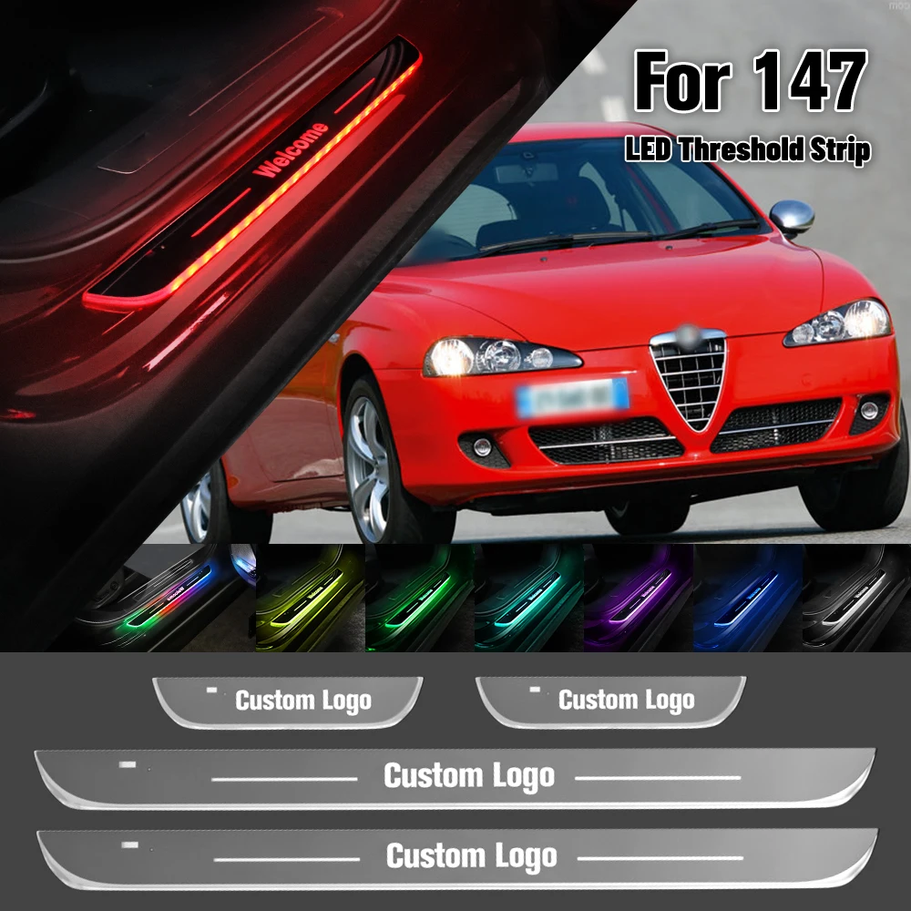 

For Alfa Romeo 147 2000-2010 Car Door Sill Light Customized Logo LED 2007 2008 2009 Welcome Threshold Pedal Lamp Accessories