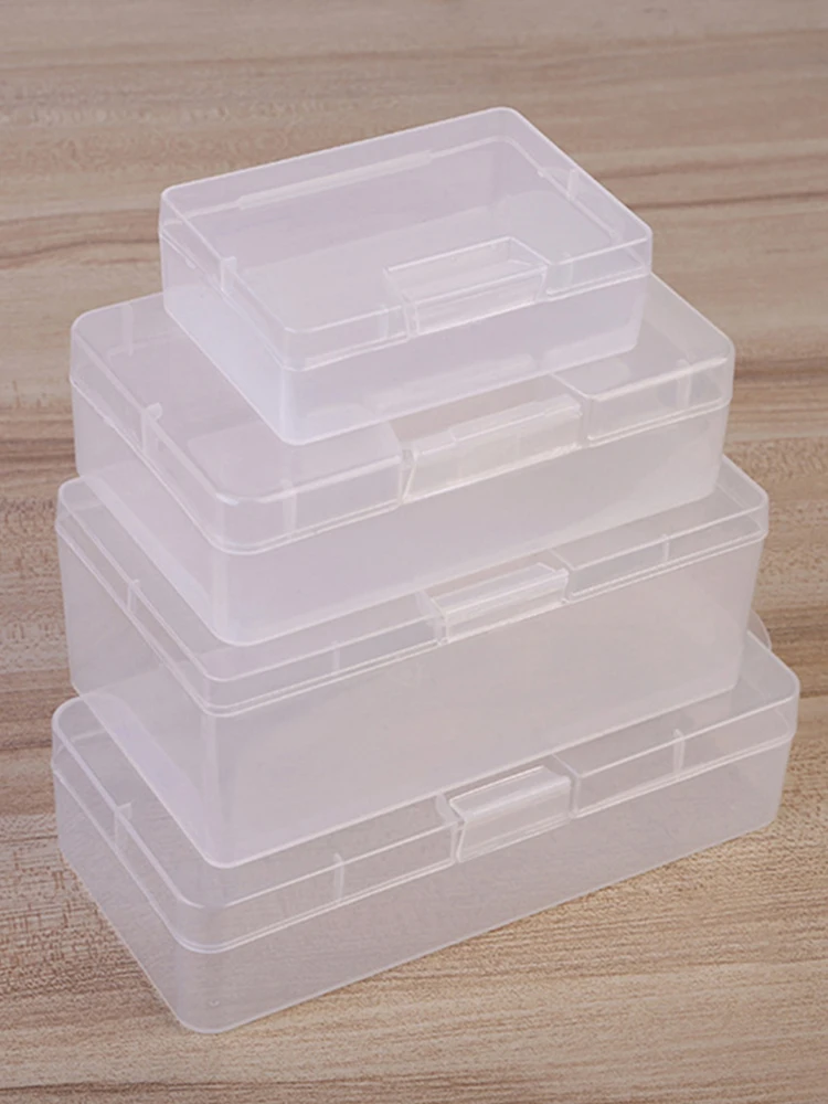 Transparent Plastic Cosmetics Hardware Parts Jewelry Storage Case Container Packaging Box For Earrings Rings Box Holder Case
