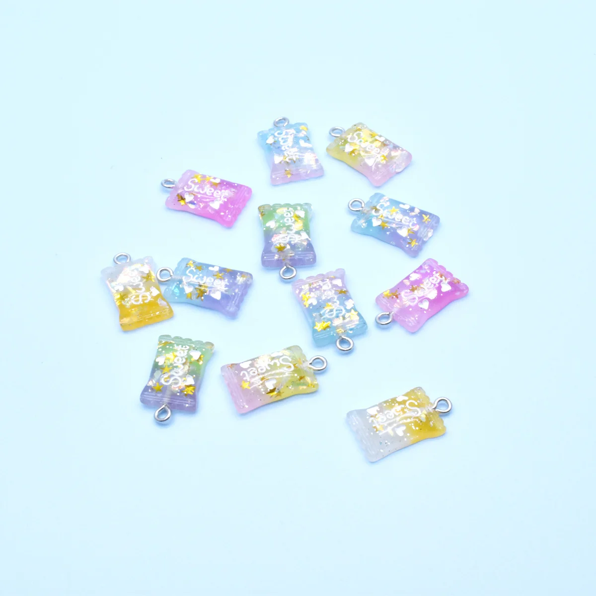 

10Pcs 13*21mm Cute Sweet Candy With Love Resin Accessories Charms Pendants Handmade Jewelry DIY Earring Necklace Keychain