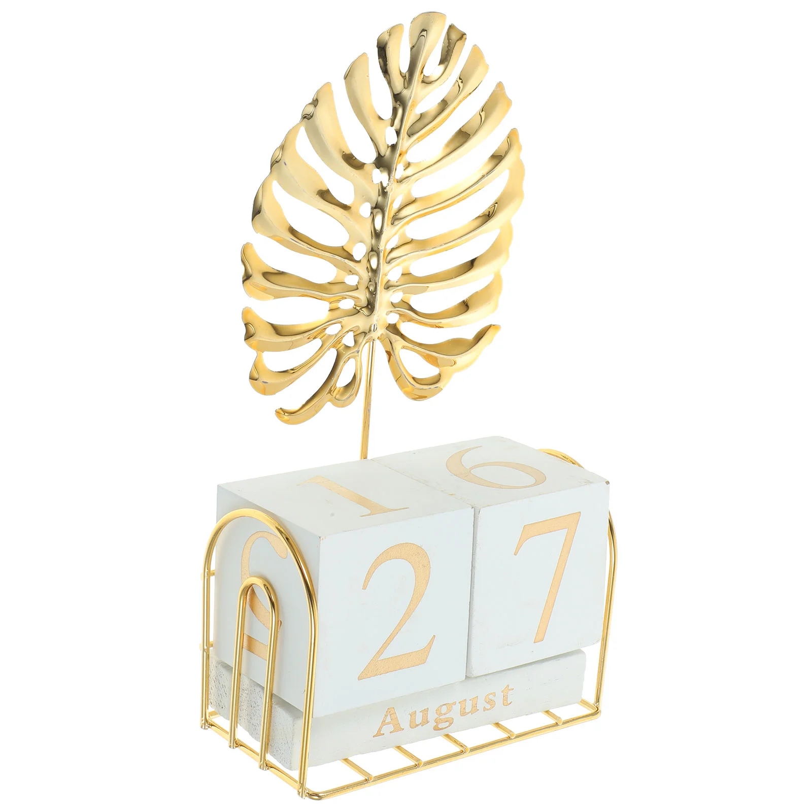 

Calendar Country Decor Decoration Brick Leaves DIY Iron Office Digital Cubic Turtle Shell-shaped Leaf Square