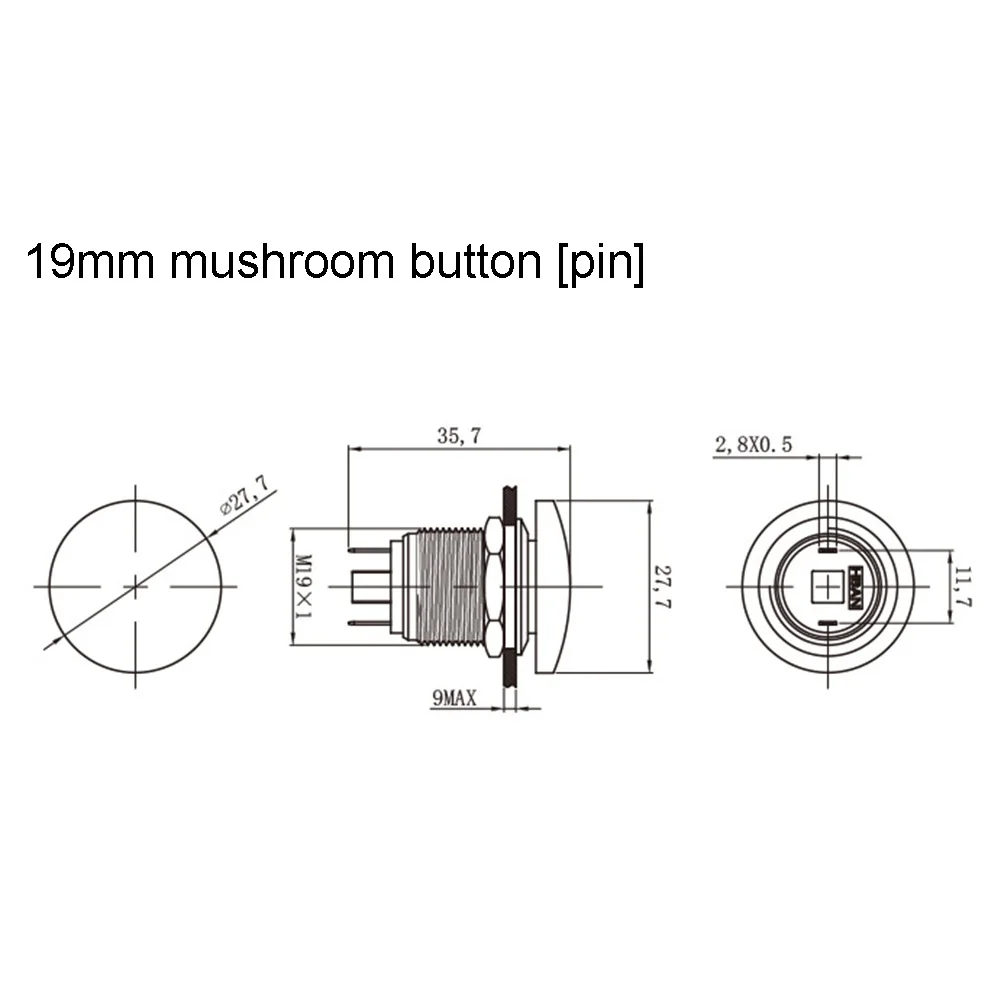 Green Mushroom Head Momentary Push Button Switch 22mm IP65 Waterproof Normally Open NO Industrial Control Panel