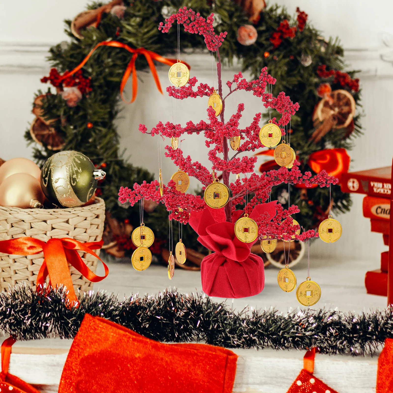 

1set Lucky Money Tree Decor Chinese New Year Desktop Ornament Fortune Tree Creative Luck Wealth Symbol |