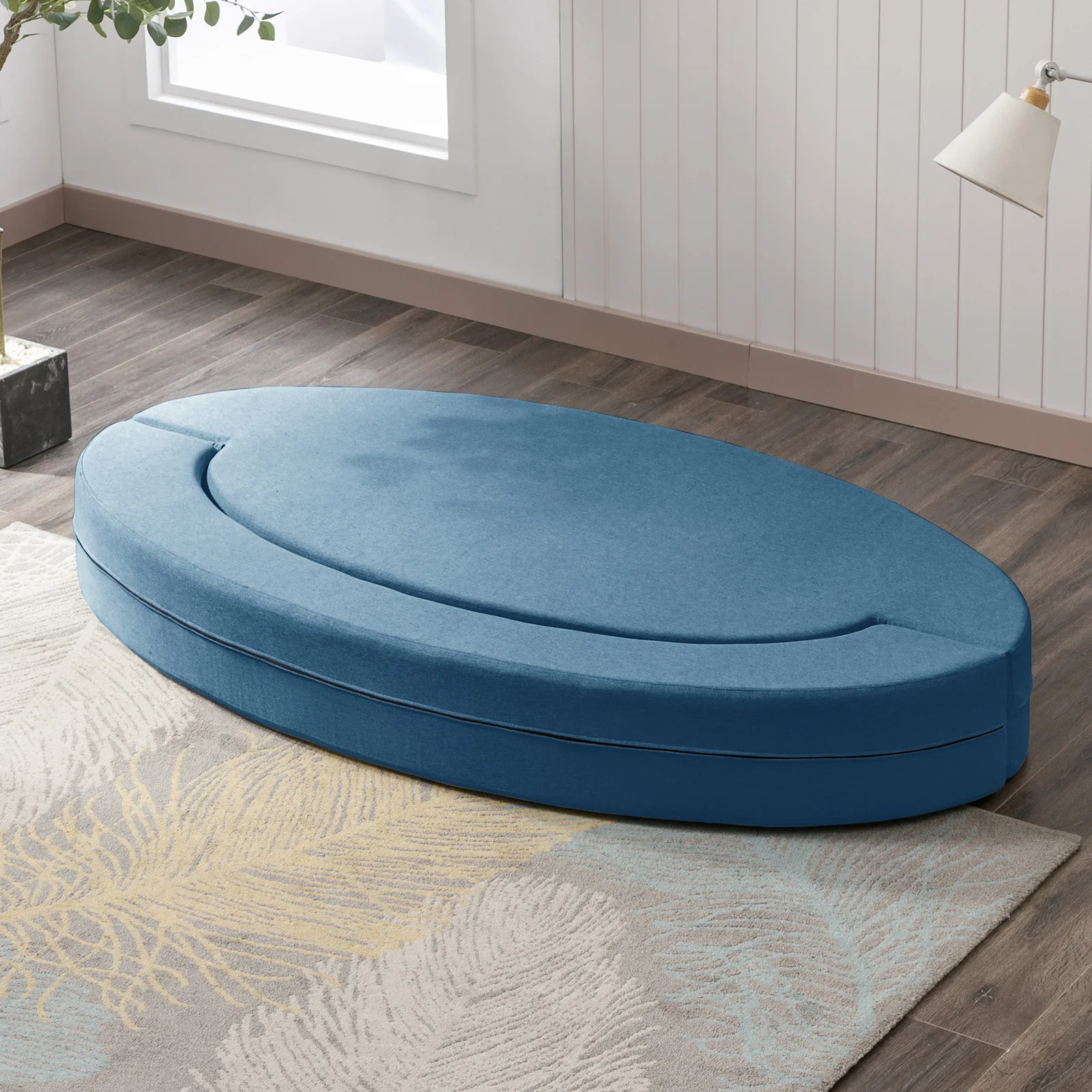 Hongaeo divano letto Futon pieghevole ovale, divano letto pieghevole/Chaise longue per gli ospiti, materasso per divano a pavimento convertibile