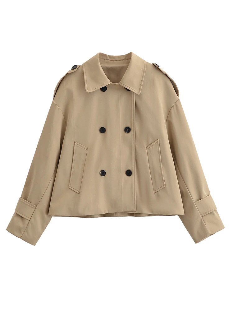 

Women's Jacket 2025 Women Long Sleeve double-breasted Laple Jackets High Street Short Coats Lady Autumn New Outerwears