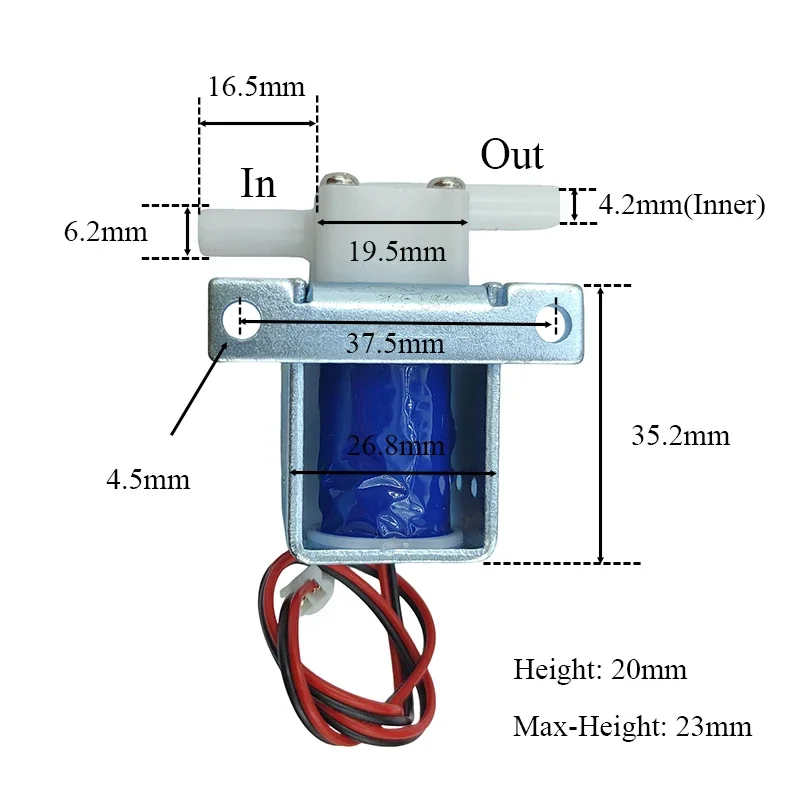 2-Position 2-Way NC Solenoid Valve DC 6V/12V/24V for Water/AirAlcohol  Flow Control Switch 6.2mm Diameter On/Off