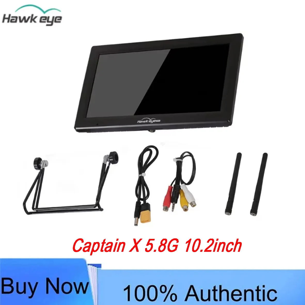 Hawkeye Captain X 10.2 Inch FPV Monitor 1000Lux HDMI DVR 4.9G 5.8G 6G 96CH Real Dual Receiver 3S-6S Input for RC Drone