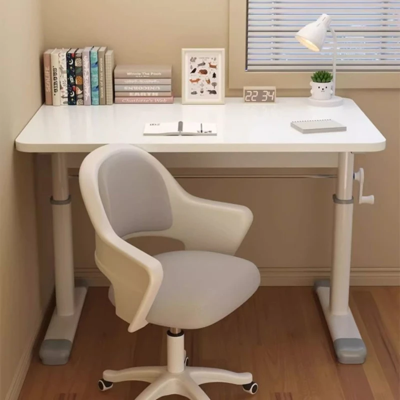 Multi Functional Adjustable Study Desk for Bedroom Office Sturdy Durable Metal Frame Large Work Surface Simple Style Surface