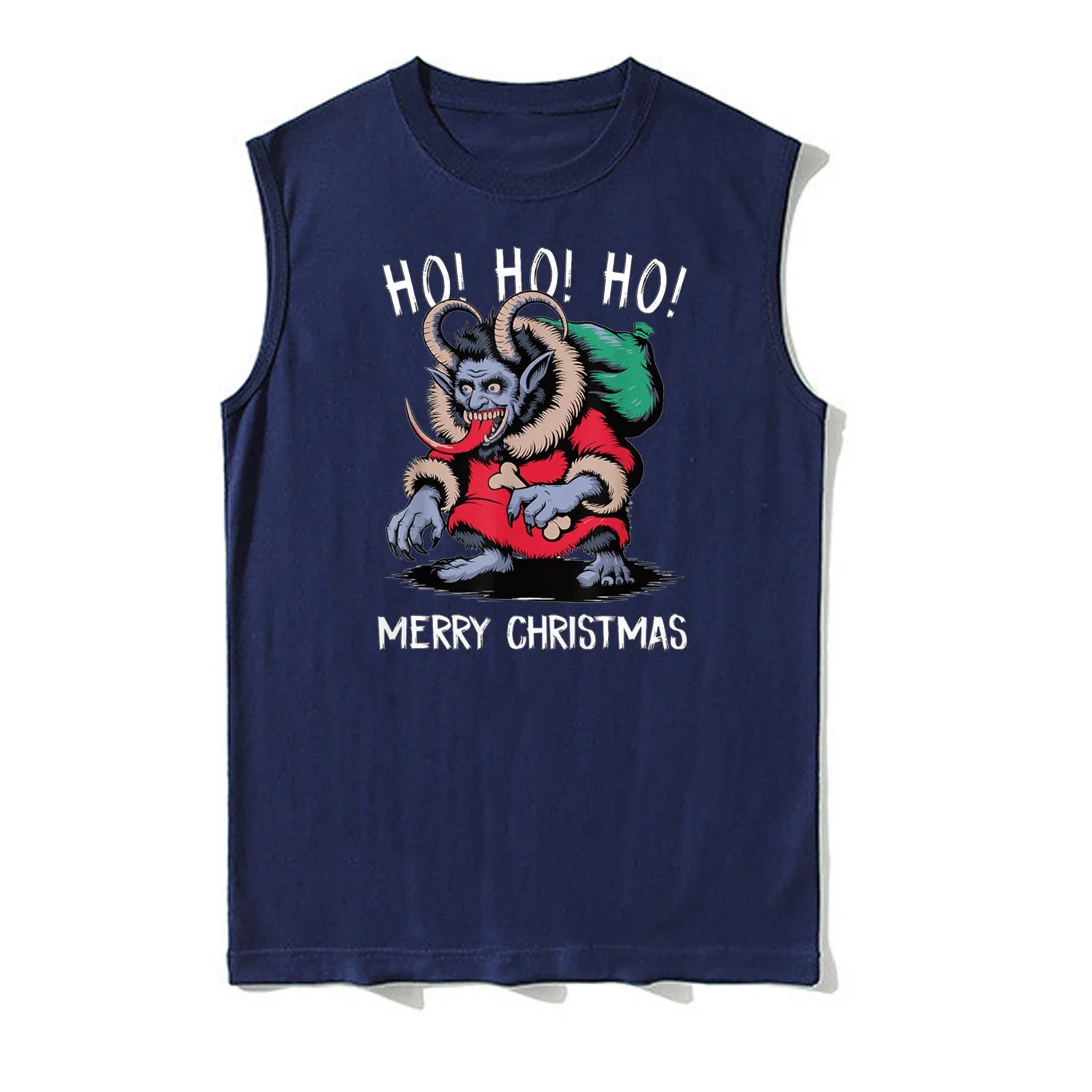 Krampus Merry Christmas Creepy Holiday Tank Top New 100% Cotton O-Neck Casual Mens Vests Sleeveless T-shirt Xmas Streetwear