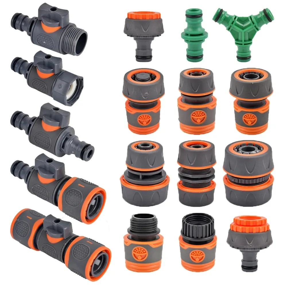 1/2'' 3/4'' 1 Inch Garden Hose Quick Connector Stopwater Connector Garden Tap Water Gun Coupler Watering Pipe Fitting