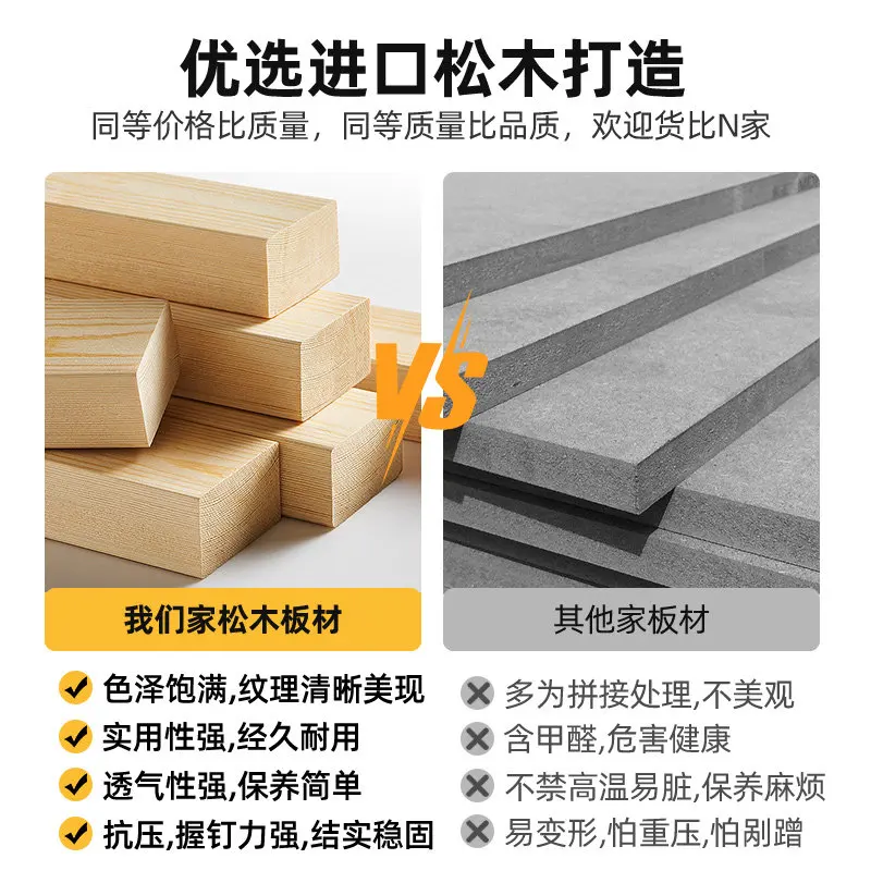 Tatami row skeleton bed frame fir bed board moisture-proof floor covering all solid wood mattress pine folding breathable shelf