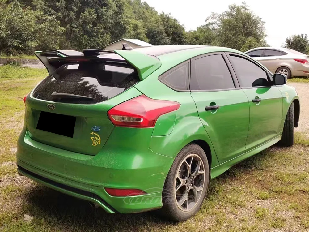 For Ford Focus 2012 - 2018 High Quality ABS Material Car Tailgate Green and Gloss Black Rear Spoiler Trunk Boot Wing Spoiler