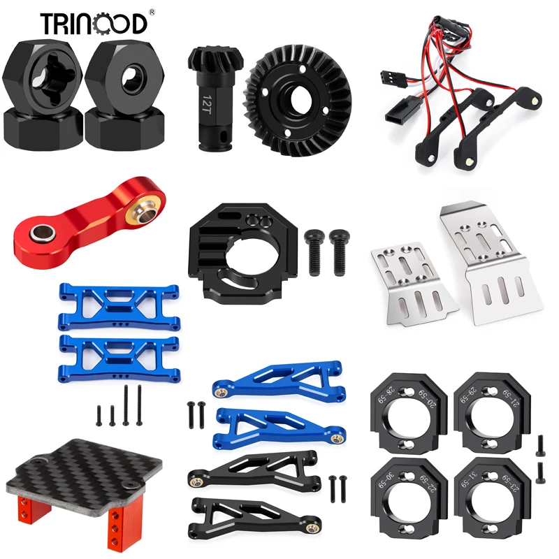 TRINOOD RC Car Chassis Armor Protector Steering Rod Lower Swing Arm Motor Mount For 1/18 GRANITE GROM 1/14 Mojave Grom Mega 380
