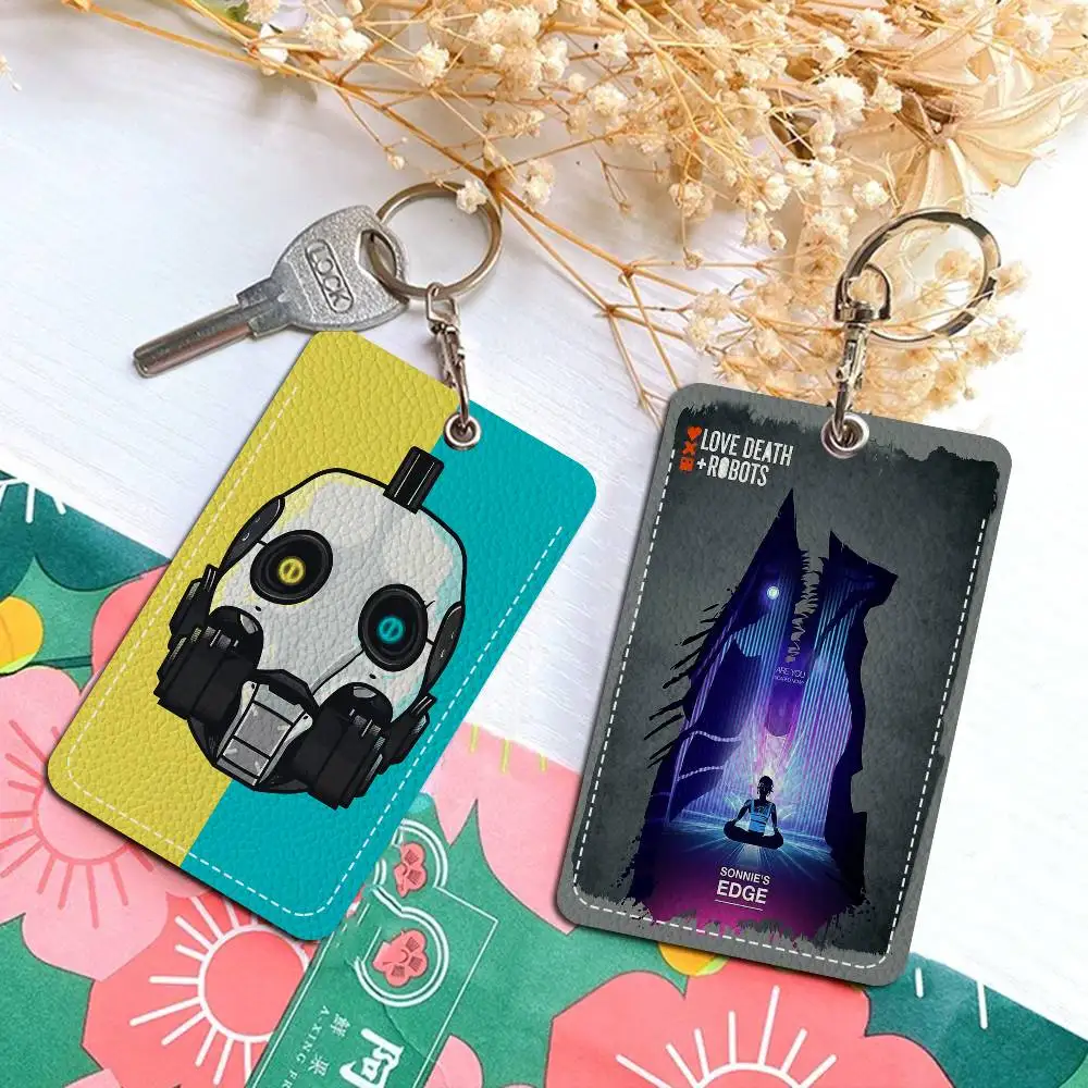 Love Death Robots Toegang & Maaltijd Kaarthouder Sleutelhanger Credit ID Bankkaart Beschermhoes Sleutelhanger Hanger Mode