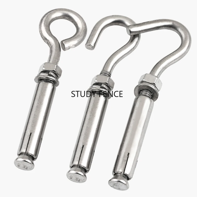 2pcs 304 Stainless Steel Expansion Hook Hanging Ring Expansion Bolt M6M8M10 Expansion Screw Hardware Accessories Fastener