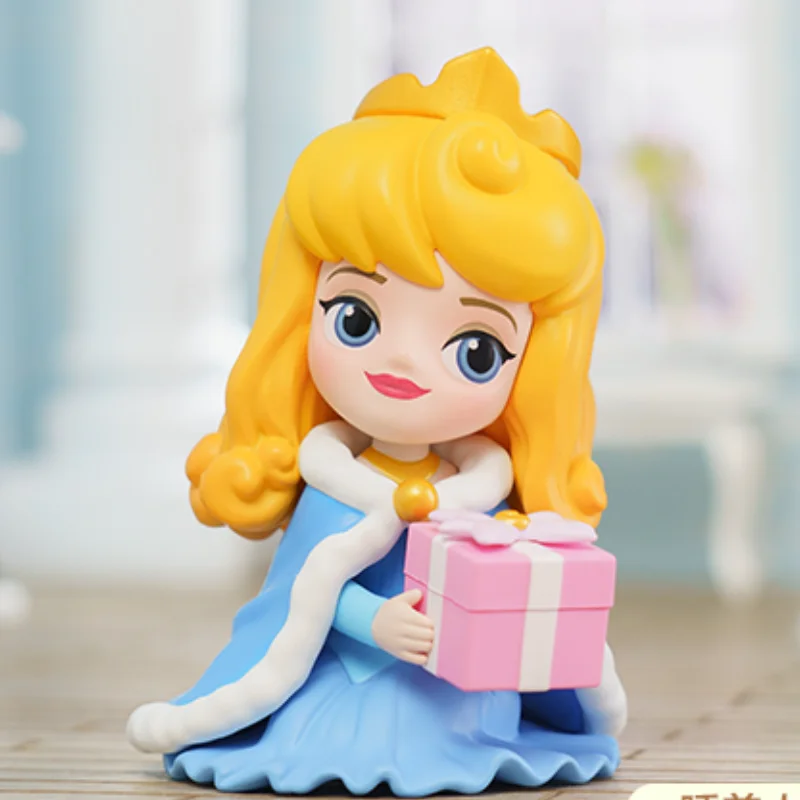 Echte Disney Prinzessin warme Winter Geschenk Serie Figur Disney Fans Mini Figur Puppe Spielzeug Cartoon Spielzeug Ornamente für Mädchen Geschenke