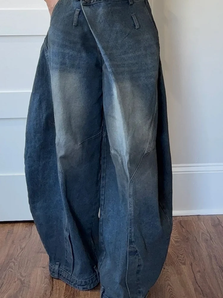 

Sister Star Jeans Fashion Classic Retro Old Washed Reversed Waist Head Versatile Temperament Commuting Personality Street Jeans