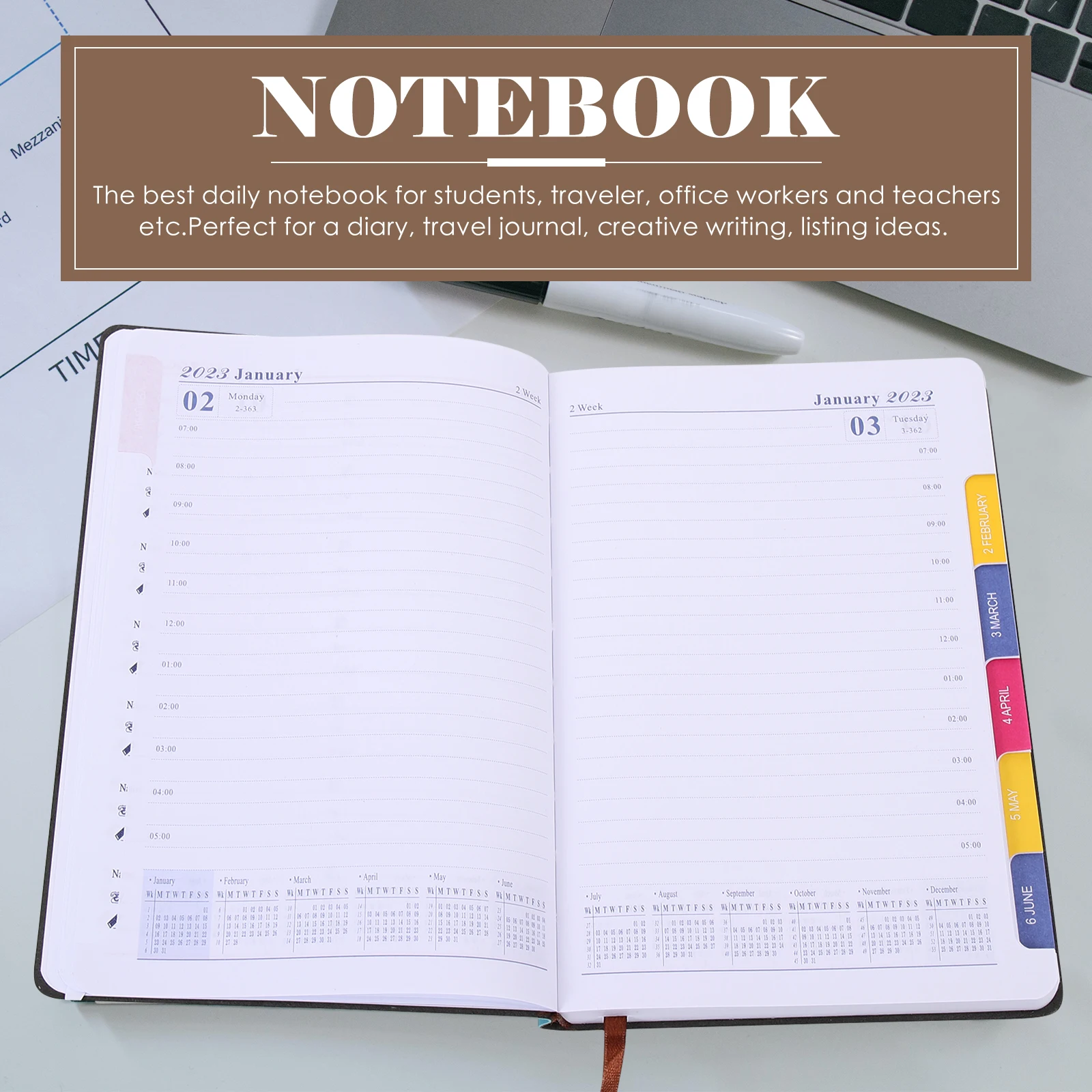 Calendar Book Planner for Work Daily Appointments Planners Journal Journaling Weekly Monthly Dating